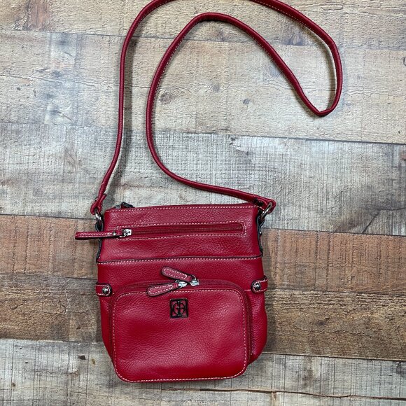 Giani Bernini Red Pebble Crossbody Purse - Picture 1 of 6